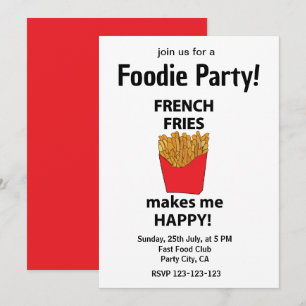 Invitation Frites Fast Food Foodie Fête