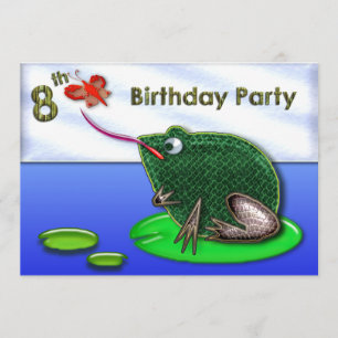Invitation Frog & Bug in Pond 8e anniversaire