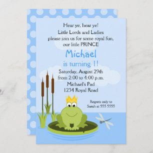 Invitation Frog Prince fête d'anniversaire