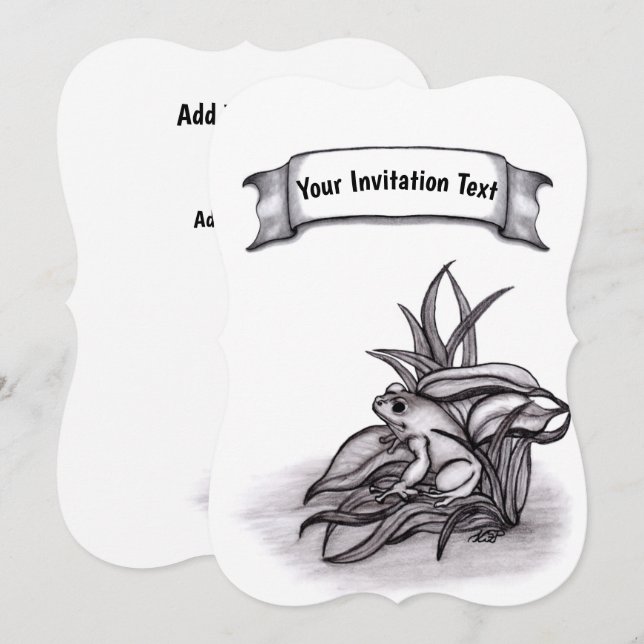 Invitation Froggy, Ajouter Votre Texte (Devant / Derrière)