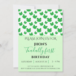 Invitation Froggy anniversaire de enfant Pastel Green invitat
