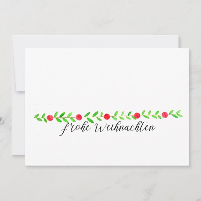 Invitation Frohe Weihnachten, bannière de Noël d'aquarelle (Devant)