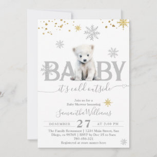 Invitation Froid Hiver Hiver Sexe Baby shower neutre