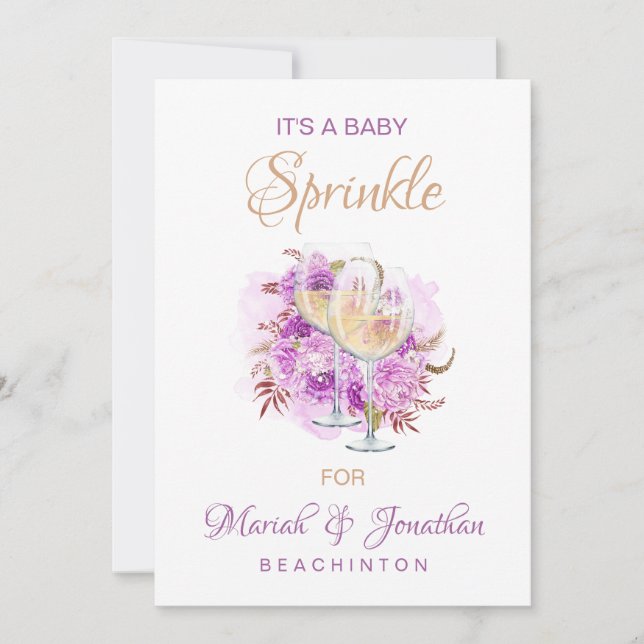 Invitation *~* Fromage à vin Baby shower SPRINKLE (Devant)