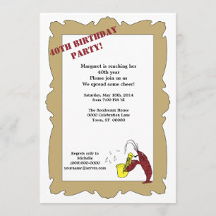 Invitation Fromage de style Vintage Fleur de Lis Anniversaire