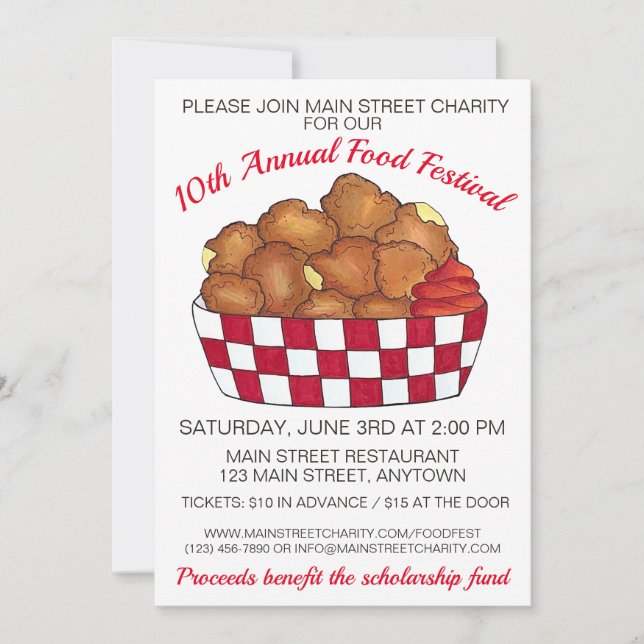 Invitation Fromages frits Profondes Courdes Minnesota Wiscons (Devant)