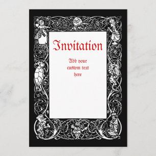 Invitation Frontière de fantaisie vintage d'Alice