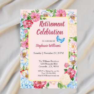 Invitation frontière fleurie de retraite des femmes