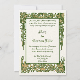 Invitation Frontière florale Art nouveau par H. Nelson Mariag