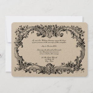 Invitation Frontière florale baroque Rococo