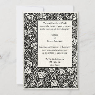 Invitation Frontière vintage William Morris Kelmscott Grapevi