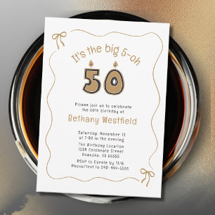 Invitation Frontière Whimsical Quirky Wavy 50e anniversaire