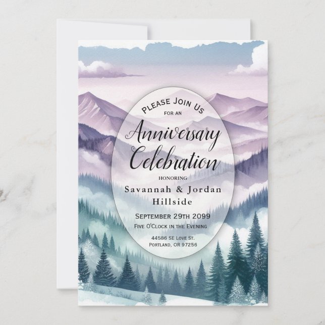 Invitation Frost de lavande à l'anniversaire de la fosse alpi (Devant)
