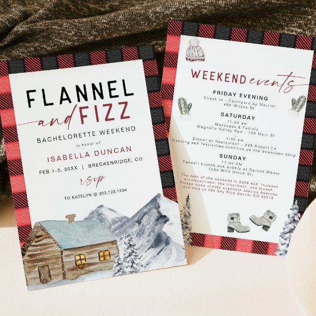 Invitation FROST Flanelle Rouge & Fizz Enterrement de Vie de  (Créateur téléchargé)