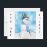 Invitation Frosté<br><div class="desc">Une création SmudgeArt "Frosty" Profitez de ce magnifique Snowman enveloppé de gel et de tons bleus. Dans une gamme complète de produits de mugs, cartes, T-shirts et bien plus encore.</div>