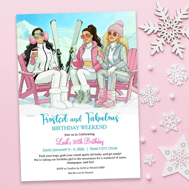 Invitation Frosted & Fabulous Après Ski Séjour d'anniversaire (Créateur téléchargé)