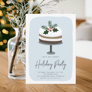Invitation Frosted Holly Soirée Vacances Moderne