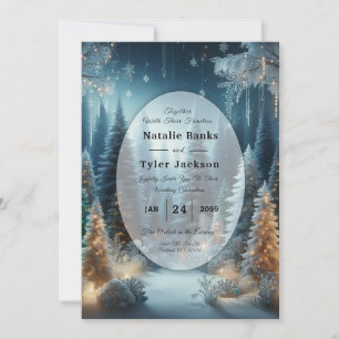 Invitation Frosted Pines in Winter Glow Mariage