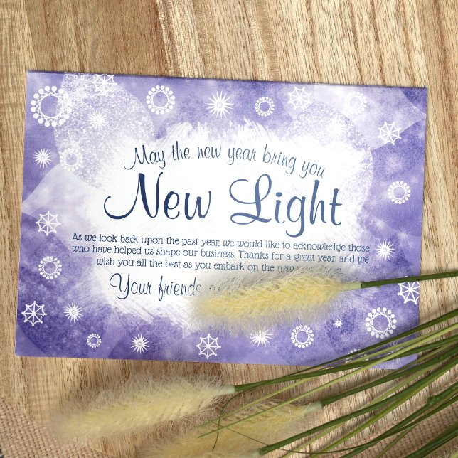Invitation Frosty Blue Company Christmas Card (Blue Winter Snowflakes, Blue Logo Company Holiday Christmas Card)