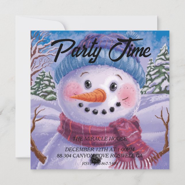 Invitation Frosty le bonhomme de neige (Devant)