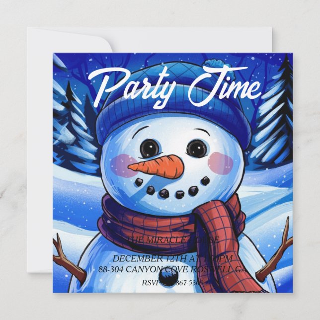 Invitation Frosty le bonhomme de neige (Devant)