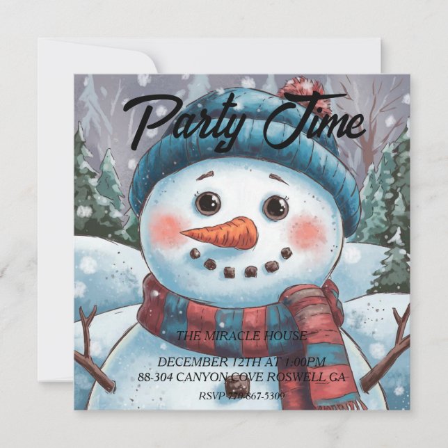 Invitation Frosty le bonhomme de neige (Devant)