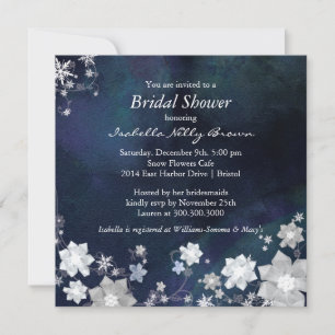 Invitation Frosty Rustic Winter Floral Fête des mariées