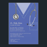 Invitation Frotte l'invitation Médicale bleue d'obtention du<br><div class="desc">Ce bleu frottent la conception est parfait pour n'importe quel diplômé dans le domaine médical. Le frottement comporte piquer détaillé sur l'encolure et la poche et un stéthoscope drapé autour du cou. Disponible dans trois couleurs. Il est facile customiser l'invitation avec vos mots, police, couleur de police et choix de...</div>
