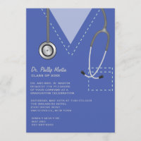 Frotte l'invitation Médicale bleue d'obtention du