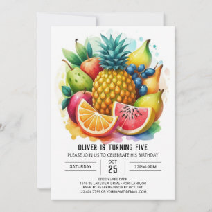 Invitation Fruit Editable Apple Anniversaire