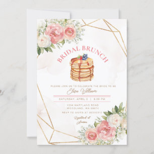 Invitation Fruit Pancake Rose Florales Fête des mariées Brunc