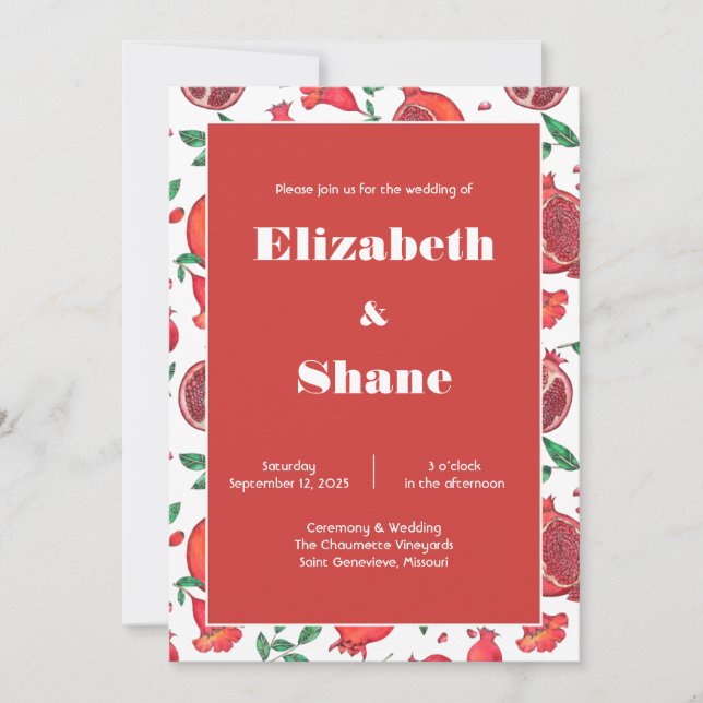 Invitation Fruit Rouge Rustique Destination Mariage Invitatio (Devant)