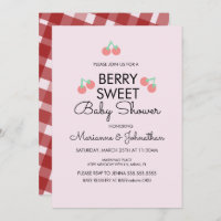Fruit simple Cerises Baby shower rouge rose