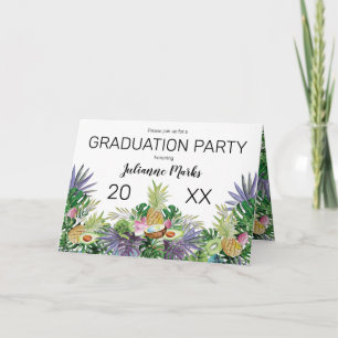 Invitation Fruit tropical   Green Summer Graduation Party