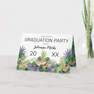 Invitation Fruit tropical | Green Summer Graduation Party