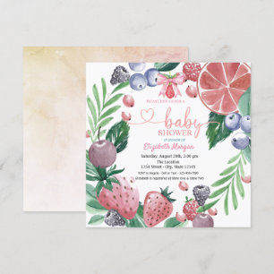 Invitation Fruits à l'aquarelle Baby Shower Sucré aux Baies