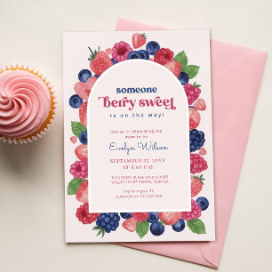 Invitation Fruits d'archétypes Aquarelle Baies Baby Shower