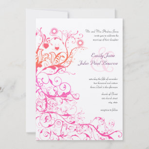 Invitation Fruits de corail de framboise rose Le mariage invi