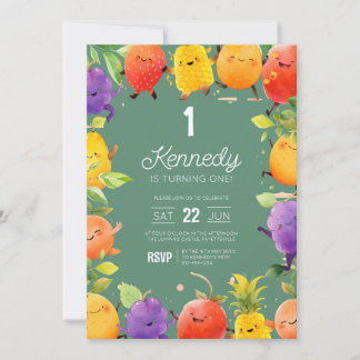 Invitation Fruits de danse mignonette Anniversaire