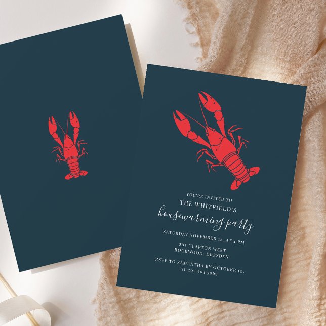 Invitation Fruits de mer Fruits de mer Ébullition (Housewarming Party Seafood Crawfish Boil Invitation)