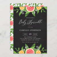 Fruits de raisin et Oranges Chalkboard Bébé saupou