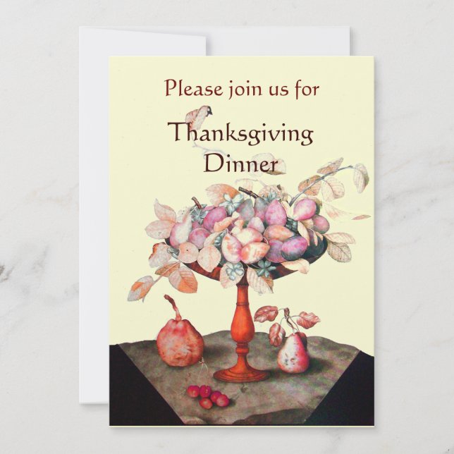Invitation FRUITS DE SAISON 5 Dîner de Thanksgiving Party Or (Devant)
