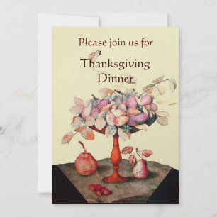 Invitation FRUITS DE SAISON 5 Dîner de Thanksgiving Party Or