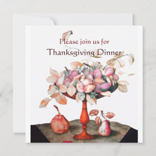 Invitation FRUITS DE SAISON 5 Dîner Thanksgiving Blanc
