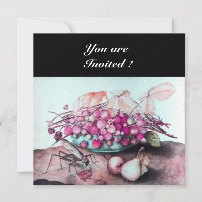 INVITATION FRUITS DE SAISON / FRAISES ET POIRES (Devant)