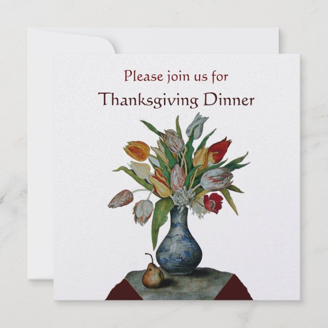 Invitation FRUITS DE SAISON /TULIPES Dîner de Thanksgiving gl (Devant)