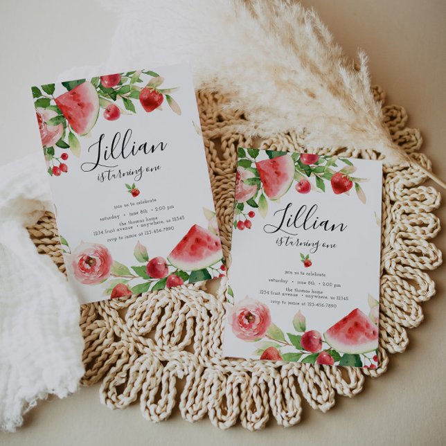 Invitation Fruits d'été verdoyants Anniversaire (Créateur téléchargé)