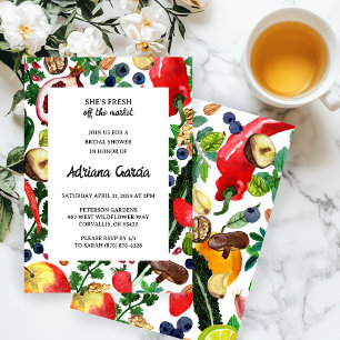 Invitation Fruits Légumes Aquarelle FRAIS DU MARCHÉ Mariage