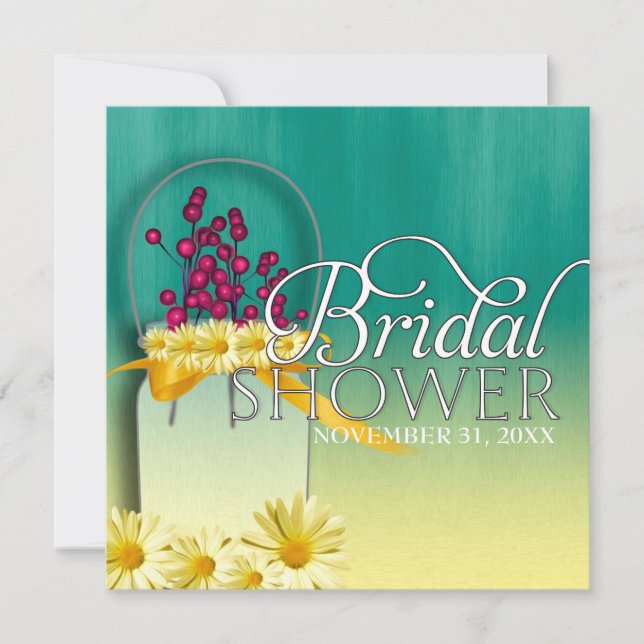 Invitation Fruits roses Mason Jar Printemps Pique-nique fête  (Devant)