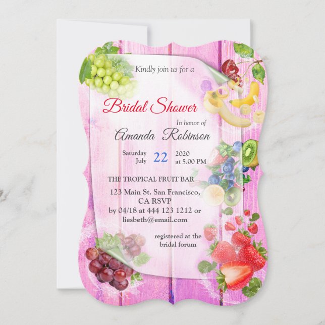 Invitation Fruits tropicaux salants (Devant)